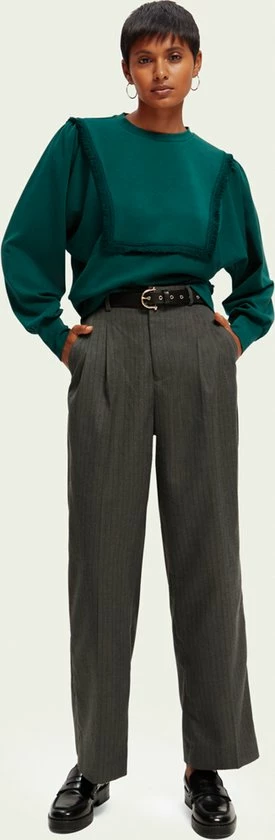 Scotch & Soda Fringe Tape Oversized Raglan Sleeved Sweater Truien & Vesten - Groen 7 Scotch & Soda Fringe Tape Oversized Raglan Sleeved Sweater Truien & Vesten - Groen - Afbeelding 7