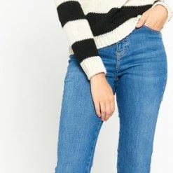 LOLALIZA Gestreepte Trui - Zwart - Maat L -Dameskleding Verkoop 287x840 1