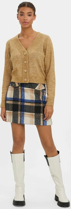 Vero Moda Vest Vmvigga Ls V-neck Cardigan Ga 10271501 Tigers Eye/w Melange Dames Maat - M 2 Vero Moda Vest Vmvigga Ls V-neck Cardigan Ga 10271501 Tigers Eye/w Melange Dames Maat - M - Afbeelding 2