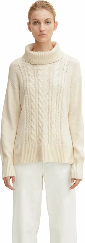 TOM TAILOR Knit Pullover Cable Turtleneck Dames Trui - Maat XL 3 TOM TAILOR Knit Pullover Cable Turtleneck Dames Trui - Maat XL - Afbeelding 3