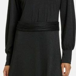 TAIFUN Dames Midi-jurk Met Glittereffect Schwarz-38