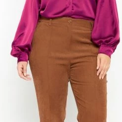 LOLALIZA Satijnen Hemd Met Pofmouwen - Paars - Maat 44 -Dameskleding Verkoop 311x840 1