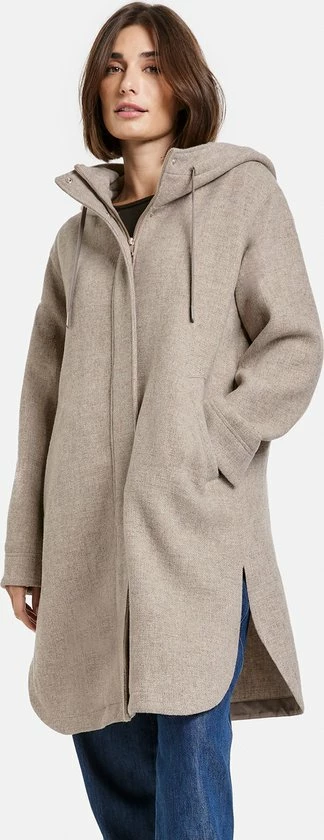 GERRY WEBER Dames Korte Mantel Van La Lana Moretta-wol Nude-42 1 GERRY WEBER Dames Korte Mantel Van La Lana Moretta-wol Nude-42