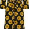 Pieces Jurk Pcjapril 3/4 Ankle Dress D2d Bc 17135407 Black/sunflower Dames Maat - M