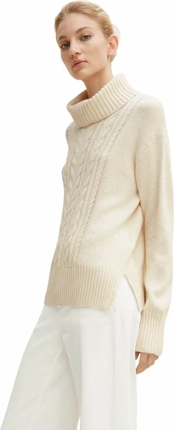 TOM TAILOR Knit Pullover Cable Turtleneck Dames Trui - Maat XL 2 TOM TAILOR Knit Pullover Cable Turtleneck Dames Trui - Maat XL - Afbeelding 2