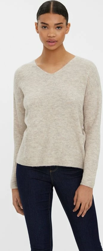 VERO MODA VMCREWLEFILE LS V-NECK BLOUSE NOOS Dames Trui - Maat XXL 2 VERO MODA VMCREWLEFILE LS V-NECK BLOUSE NOOS Dames Trui - Maat XXL - Afbeelding 2