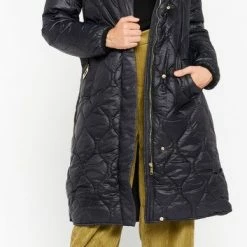 LOLALIZA Lange Gewatteerde Jas - Zwart - Maat 42 -Dameskleding Verkoop 353x840 3