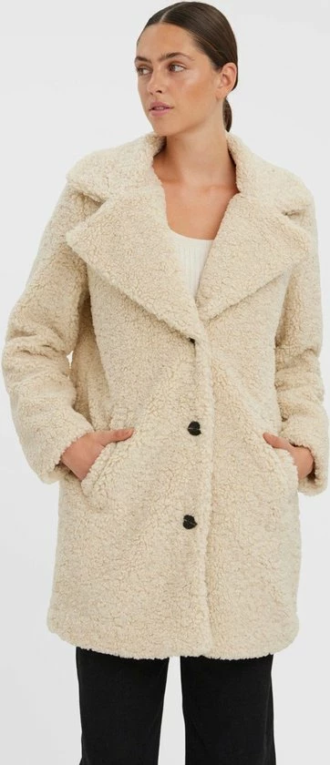Vero Moda Jas Vmkylie Aw22 Teddy Coat Boos 10268570 Oatmeal Dames Maat - XS 6 Vero Moda Jas Vmkylie Aw22 Teddy Coat Boos 10268570 Oatmeal Dames Maat - XS - Afbeelding 6