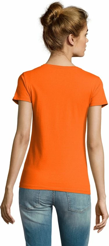 Senvi Dames Oranje T-Shirt Biologisch Katoen - EK-WK-Olympische Spelen - F1 - Koningsdag Enz. Maat S 5 Senvi Dames Oranje T-Shirt Biologisch Katoen - EK-WK-Olympische Spelen - F1 - Koningsdag Enz. Maat S - Afbeelding 5