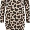 Pieces Jurk Pcnala Ls Ruching Dress Bc 17126327 Black/leo Dames Maat - M