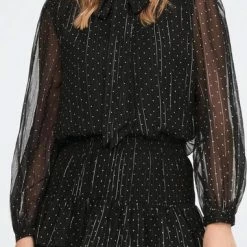 Jacqueline De Yong Blouse Jdycody L/s Bow Top Wvn 15275002 Black/tapiocat D Dames Maat - XS -Dameskleding Verkoop 381x840