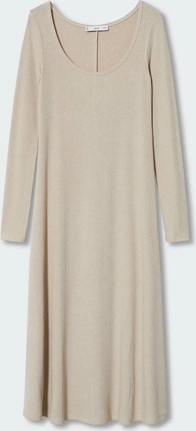 Mango Jurk Geribde Midijurk 37025815 07 Dames Maat - L 2 Mango Jurk Geribde Midijurk 37025815 07 Dames Maat - L - Afbeelding 2