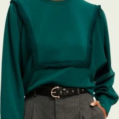 Scotch & Soda Fringe Tape Oversized Raglan Sleeved Sweater Truien & Vesten - Groen 21 Scotch & Soda Fringe Tape Oversized Raglan Sleeved Sweater Truien & Vesten - Groen -Dameskleding Verkoop 393x840 8