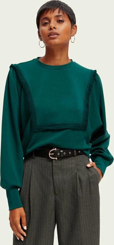 Scotch & Soda Fringe Tape Oversized Raglan Sleeved Sweater Truien & Vesten - Groen 10 Scotch & Soda Fringe Tape Oversized Raglan Sleeved Sweater Truien & Vesten - Groen - Afbeelding 10