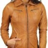 Versano Chicago Lange Leren Dames Jas XS - Cognac