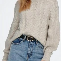 Only Trui Onlsif Freja L/s Pullover Knt 15259158 Pumice Stone/w. Melange Dames Maat - XL -Dameskleding Verkoop 397x840 6
