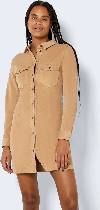 NOISY MAY NMJOY L/S CORDUROY DRESS Dames Jurk - Maat L 2 NOISY MAY NMJOY L/S CORDUROY DRESS Dames Jurk - Maat L - Afbeelding 2