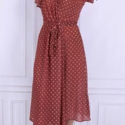 Produkt Bruine Midi-Jurk Met Stippen, Licht Materiaal, Zeer Stijlvol - John Zack / XXL 11 Produkt Bruine Midi-Jurk Met Stippen, Licht Materiaal, Zeer Stijlvol - John Zack / XXL -Dameskleding Verkoop 407x840