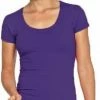Lemon & Soda Bodyfit Dames T-shirt Paars Met Ronde Hals - Dameskleding Basic Shirts XL (42)
