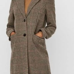 VERO MODA VMBLAST CHECK LONG WOOL JACKET GA Dames Jas - Maat XS -Dameskleding Verkoop 416x840