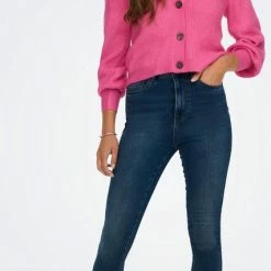 Jacqueline De Yong Vest Jdydrea L/s Short Cardigan Knt Noos 15223312 Carmine Rose Dames Maat - L -Dameskleding Verkoop 427x840 6