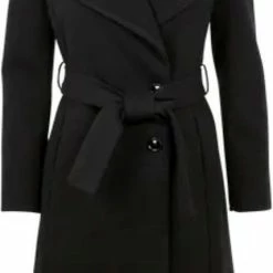 Liu Jo LIUJO Double-breasted Jas / Mantel Met Riem-koord Zwart Maat : IT 46 (L)