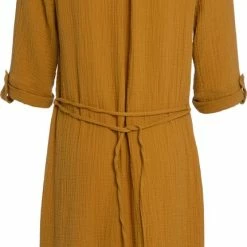 Knit Factory Kim Dames Blousejurk - Oker - L - 100% Biologisch Katoen - Knielengte -Dameskleding Verkoop 431x840 2