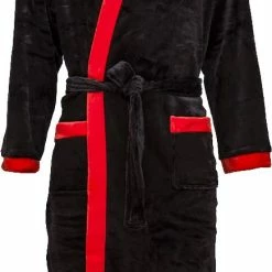 Feyenoord Badjas Logo - Zwart, Rood - Volwassenen - S/M - Katoen - Unisex - Cadeau