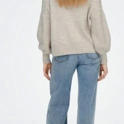 Only Trui Onlsif Freja L/s Pullover Knt 15259158 Pumice Stone/w. Melange Dames Maat - XL -Dameskleding Verkoop 436x840 2