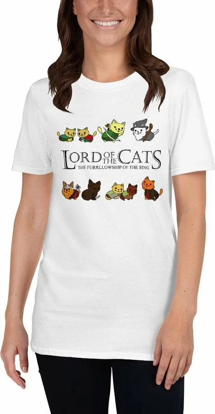 Merkloos Lord Of The Cats T-shirt - Lord Of The Rings Parodie Shirt - Wit - Maat L - Dames 2 Merkloos Lord Of The Cats T-shirt - Lord Of The Rings Parodie Shirt - Wit - Maat L - Dames - Afbeelding 2