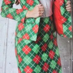 Merkloos Kerst Mantelpakje Voor Dames - Groen - Maat 38-40 (m)