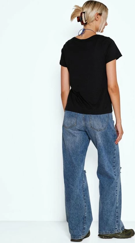 Noisy May T-shirt Nmnate S/s Top Jrs Bg 27022831 Black/peace And Dames Maat - M 2 Noisy May T-shirt Nmnate S/s Top Jrs Bg 27022831 Black/peace And Dames Maat - M - Afbeelding 2