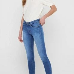 Only ONLBLUSH LIFE MID SKINNY REA12187 NOOS Medium Blue Denim Dames Jeans - Maat L X L30 -Dameskleding Verkoop 483x840