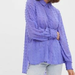 Vero Moda Blouse Vmgunilla L/s Oversize Shirt Vip 10280510 Very Peri Dames Maat - S