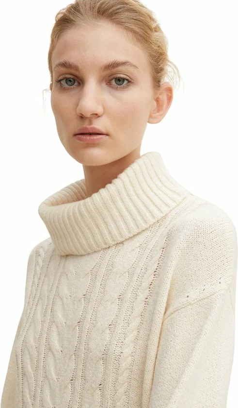 TOM TAILOR Knit Pullover Cable Turtleneck Dames Trui - Maat XL 6 TOM TAILOR Knit Pullover Cable Turtleneck Dames Trui - Maat XL - Afbeelding 6