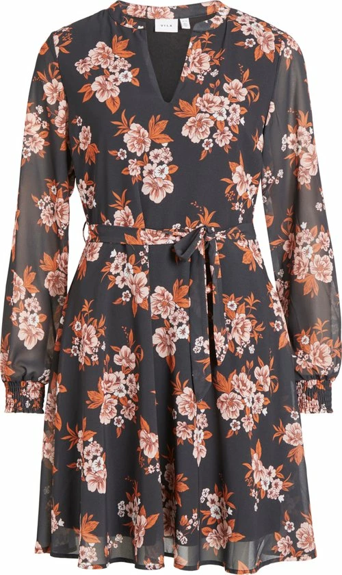 VILA VIADELINE V-NECK L/S DRESS/LC Dames - Maat 40 1 VILA VIADELINE V-NECK L/S DRESS/LC Dames - Maat 40