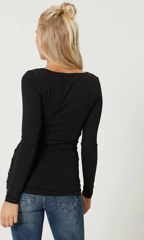 Vero Moda T-shirt Vmmaxi My Ls Soft Long U-neck Noos 10152908 Black Dames Maat - S 4 Vero Moda T-shirt Vmmaxi My Ls Soft Long U-neck Noos 10152908 Black Dames Maat - S - Afbeelding 4