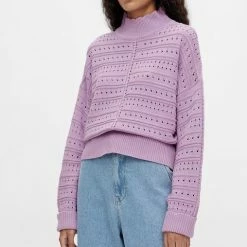 Object Trui Objemma L/s Knit Pullover 119 23038238 Orchid Bloom Dames Maat - M