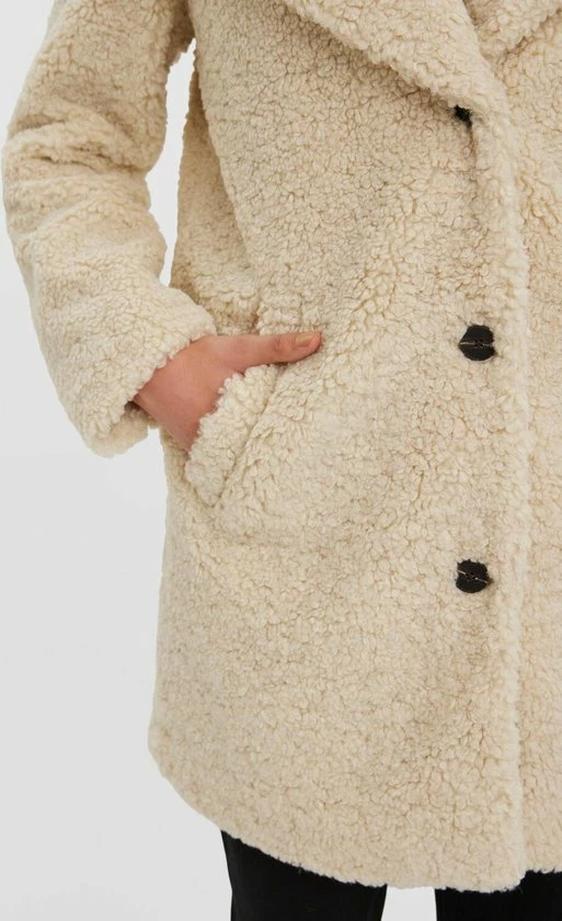 Vero Moda Jas Vmkylie Aw22 Teddy Coat Boos 10268570 Oatmeal Dames Maat - XS 4 Vero Moda Jas Vmkylie Aw22 Teddy Coat Boos 10268570 Oatmeal Dames Maat - XS - Afbeelding 4