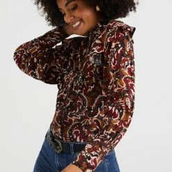 WE Fashion Dames Blouse Met Dessin En Volants 7 WE Fashion Dames Blouse Met Dessin En Volants -Dameskleding Verkoop 518x840 1