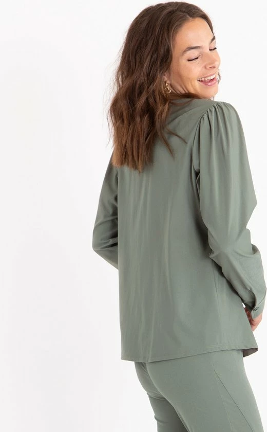 Groene Blouse Van Je M'appelle - Dames - Travelstof - Maat S - 5 Maten Beschikbaar 5 Groene Blouse Van Je M'appelle - Dames - Travelstof - Maat S - 5 Maten Beschikbaar - Afbeelding 5