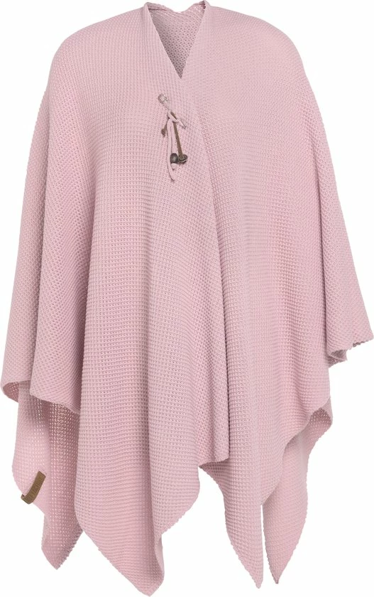 Onbekend Knit Factory Jazz Gebreid Omslagvest - Dames Poncho - Roze - One Size - Inclusief Sierspeld 1 Onbekend Knit Factory Jazz Gebreid Omslagvest - Dames Poncho - Roze - One Size - Inclusief Sierspeld