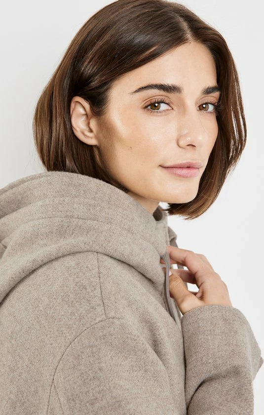 GERRY WEBER Dames Korte Mantel Van La Lana Moretta-wol Nude-42 6 GERRY WEBER Dames Korte Mantel Van La Lana Moretta-wol Nude-42 - Afbeelding 6