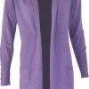 MOOI! Company - Dames Vest Loret - Half Lang Los Vallend - Fijn Gebreid -Kleur Violet - L
