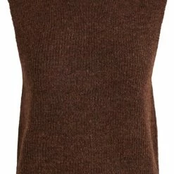 Pieces Dames Top - Gebreide Spencer - Bruin - Maat L