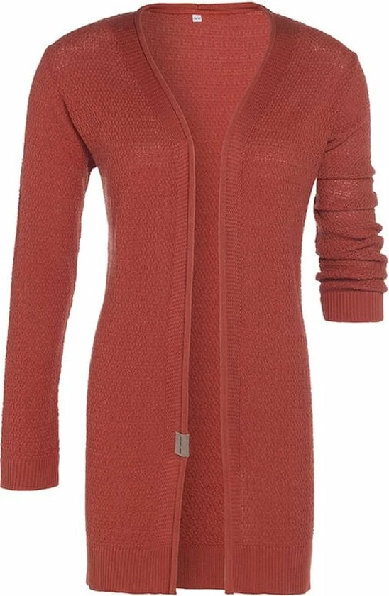 Knit Factory June Gebreid Dames Vest - Zomervest - Terra - 36/38 1 Knit Factory June Gebreid Dames Vest - Zomervest - Terra - 36/38