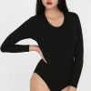 AWR Hoogwaardige Dames Body / Bodysuit | Stretch | 100% Kwalitatief | Zwart - S
