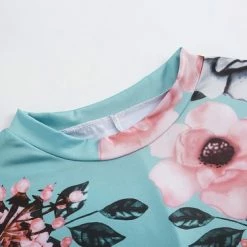 Merkloos Dames Lange Jurk - Maxi Jurk - Korte Mouw - Groen - Maat 2XL -Dameskleding Verkoop 550x366 12