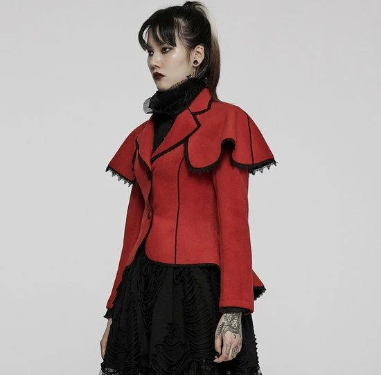 Punk Rave Jacket -L- Gothic Tales Rood 3 Punk Rave Jacket -L- Gothic Tales Rood - Afbeelding 3