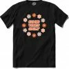 T-SHIRT KNALLER Flower Power Good Vibes Only - T-Shirt - Heren - Zwart - Maat 4XL